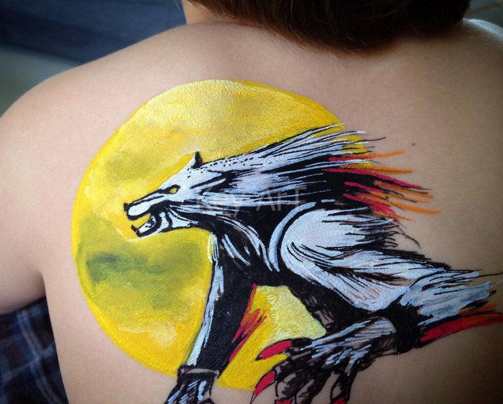 tatoo homme loup